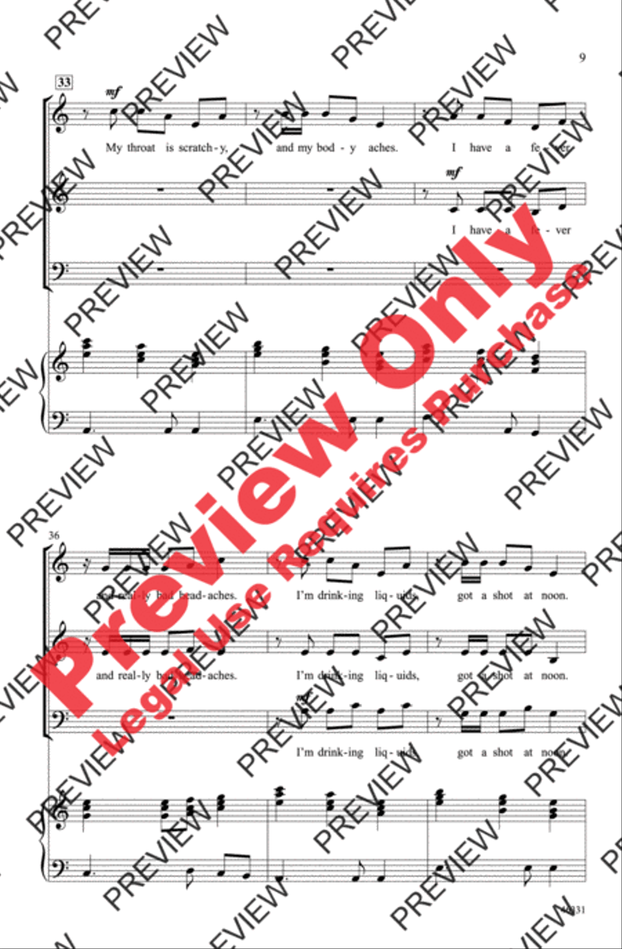 The Flu Fugue SAB scores gallery preview page 9