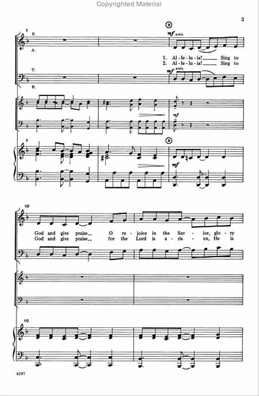 A Festive Alleluia A Festive Alleluia 4-Part scores gallery preview page 3