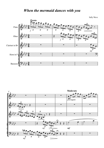 woodwind quintet - When the Mermaid Dances with you op. 27 No. 2 - 2nd part from Triptych