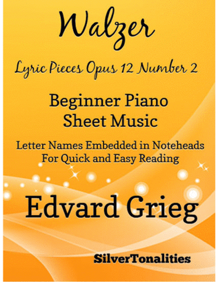 Book cover for Walzer Lyric Pieces Opus 12 Number 2 Beginner Piano Sheet Music