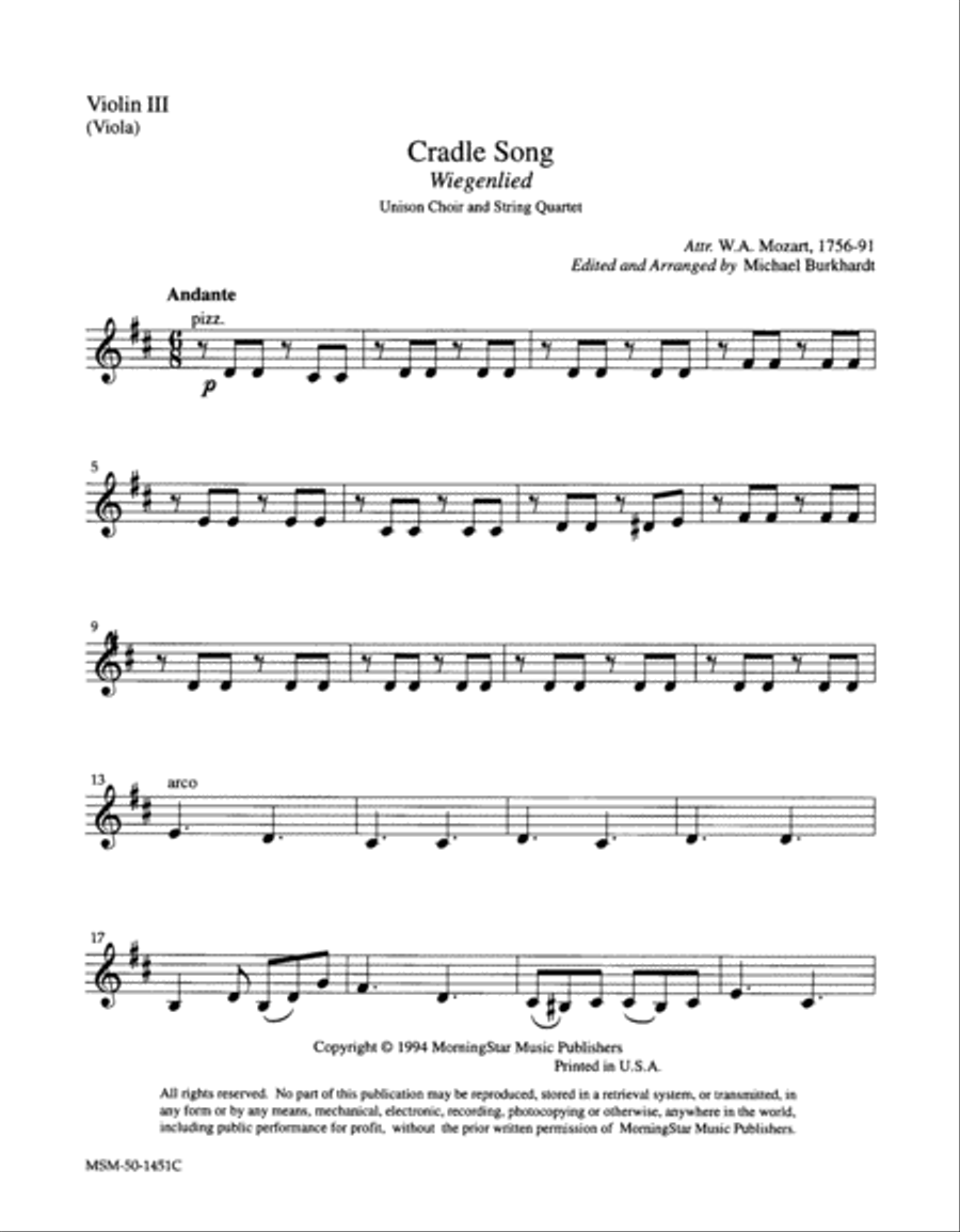 Cradle Song Cradle Song Choir scores gallery preview page 5