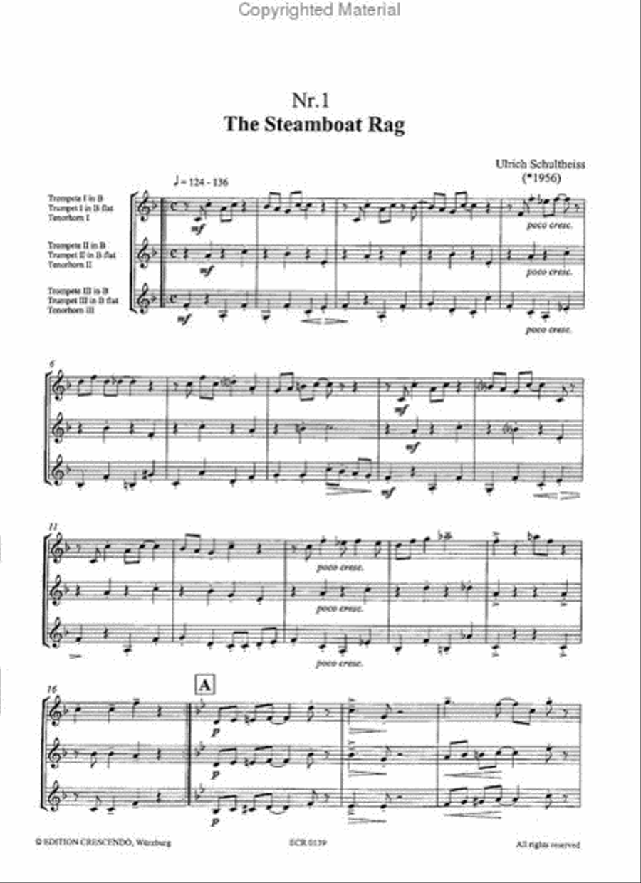 Ragtimes - 3 Trumpets Trumpet Trio scores gallery preview page 2