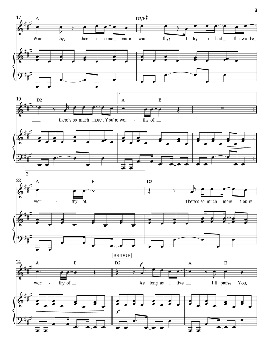 Lovely Piano, Vocal, Guitar scores gallery preview page 3