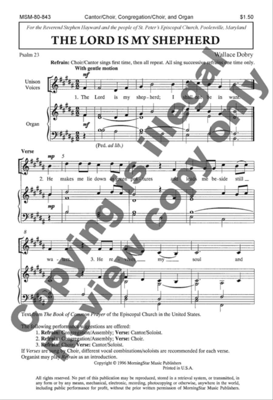 The Lord Is My Shepherd The Lord Is My Shepherd Unison Choir scores gallery preview page 2