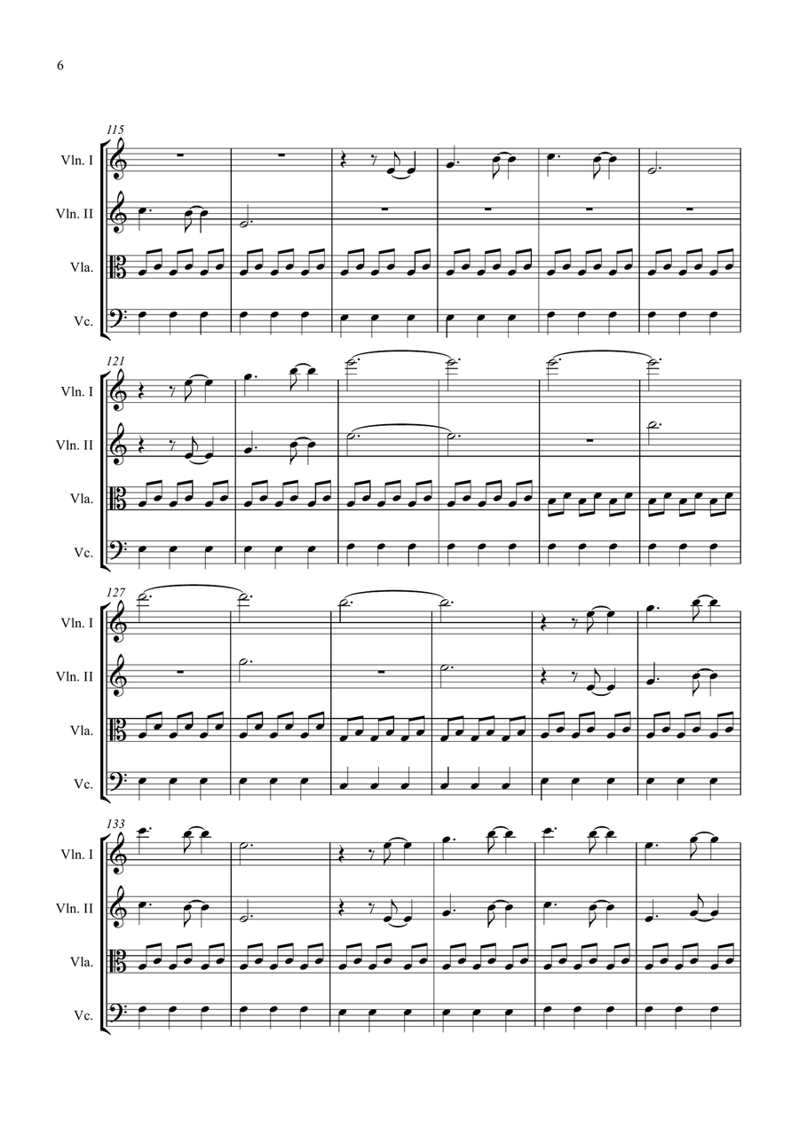 Downton Abbey (theme) String Quartet scores gallery preview page 6