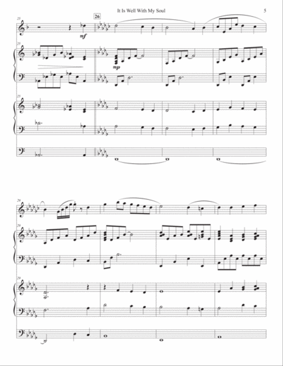 It Is Well With My Soul - Alto Flute Solo, Piano, & Organ Flute Solo scores gallery preview page 5