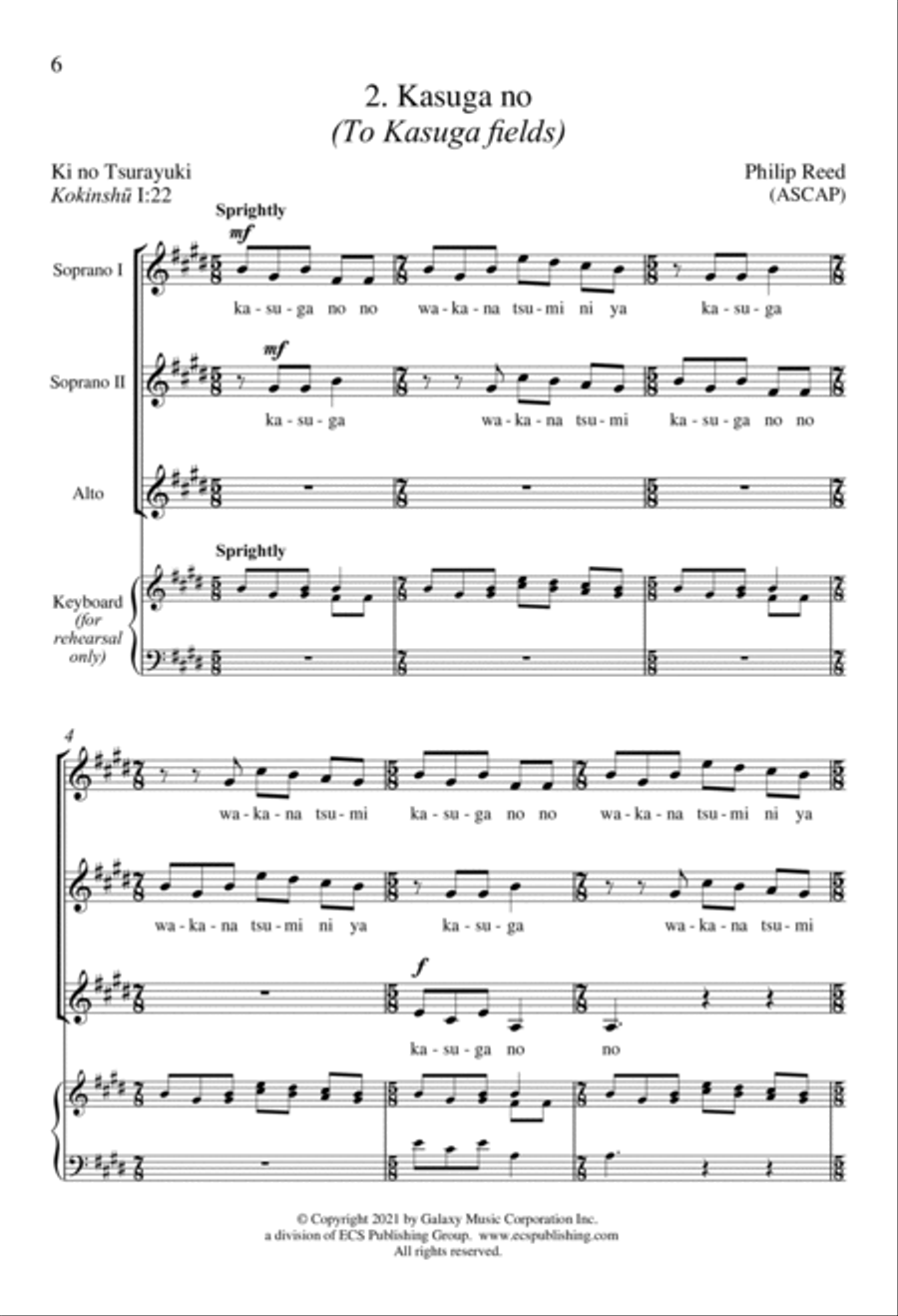 Four Spring Songs SSA scores gallery preview page 5