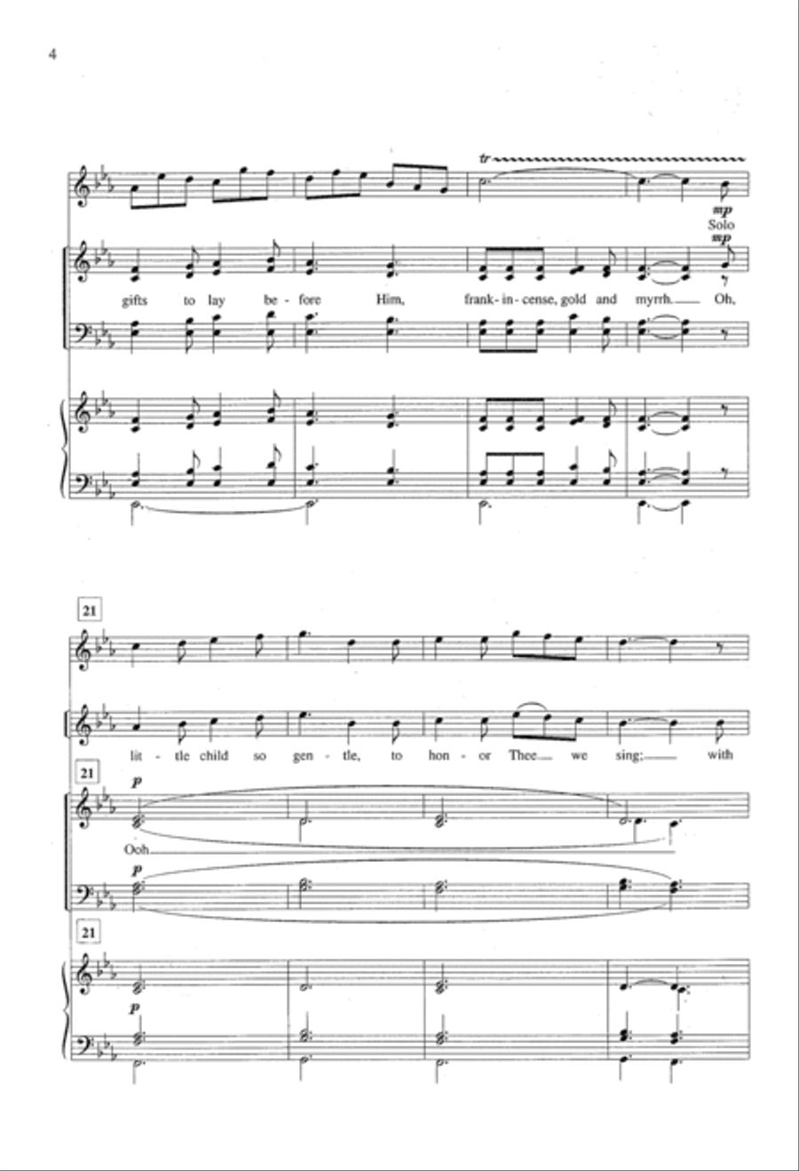 Within A Lowly Manger 4-Part scores gallery preview page 4