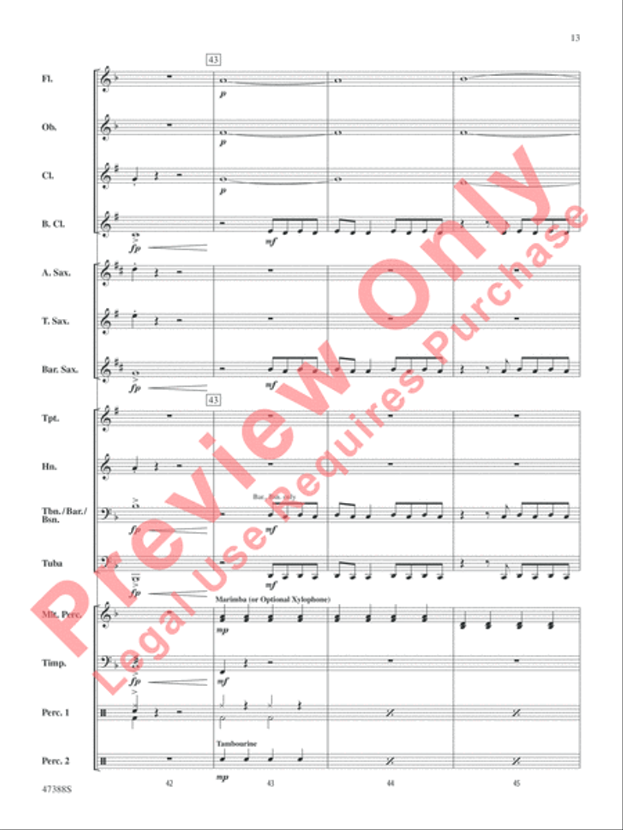 In My Blood Concert Band scores gallery preview page 14
