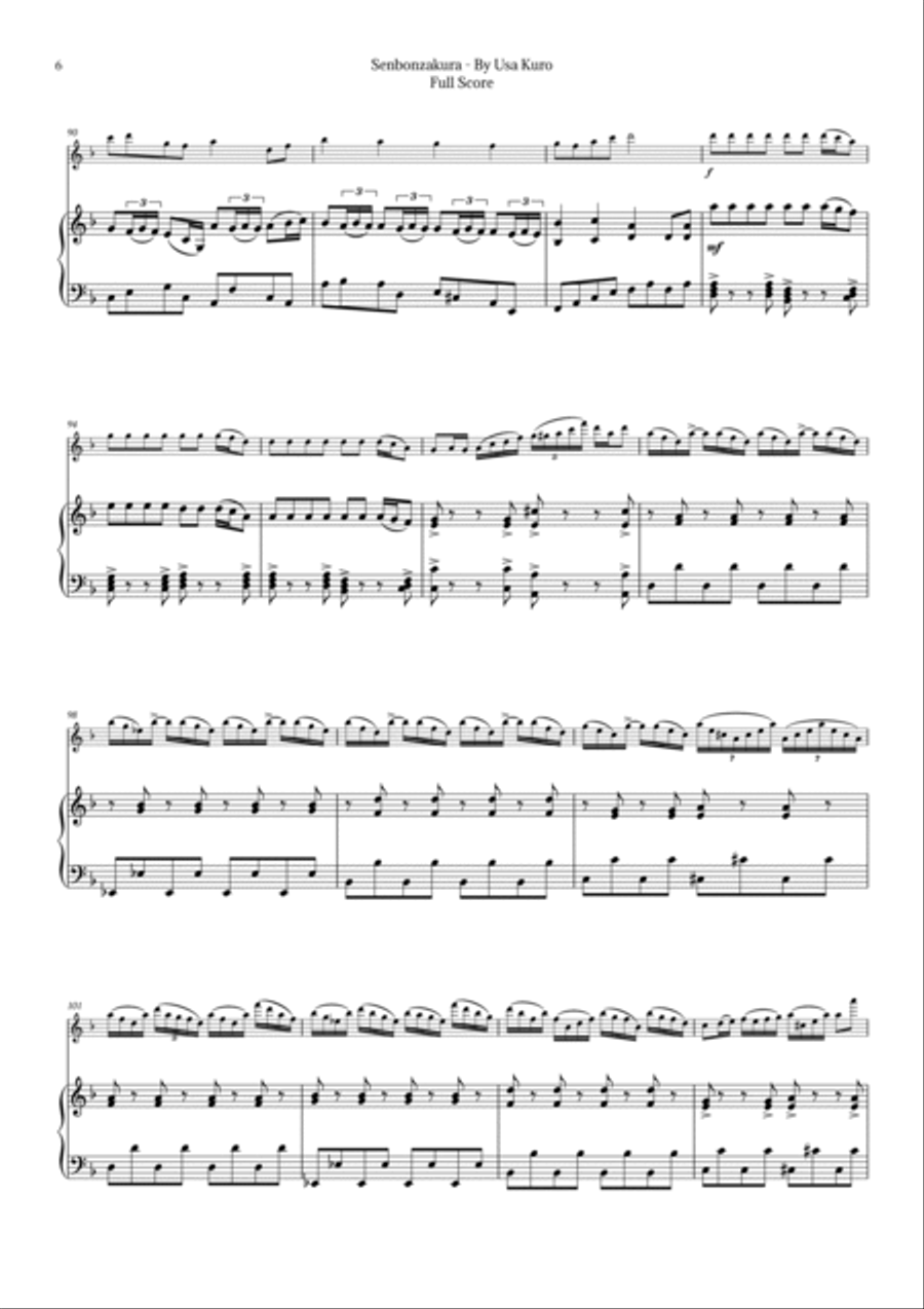 Senbonzakura Chamber Music scores gallery preview page 6