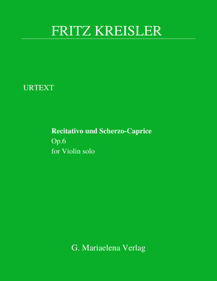 Book cover for Recitativo und Scherzo-Caprice, Op. 6 (URTEXT EDITION)