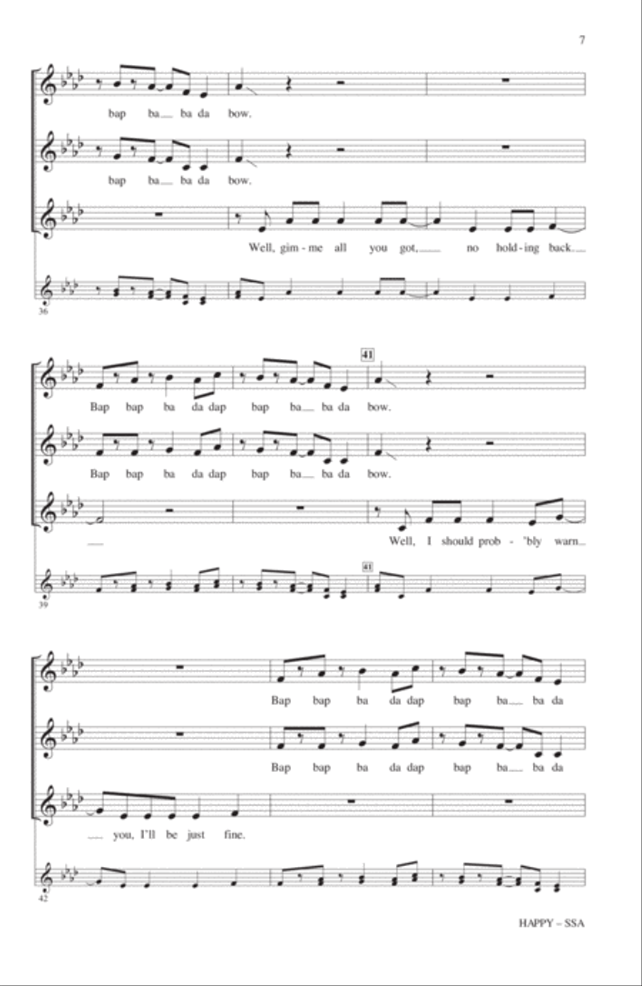 Happy (arr. Deke Sharon) Happy (arr. Deke Sharon) SSA scores gallery preview page 5