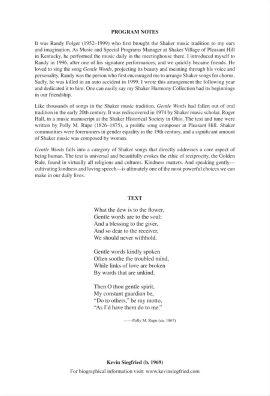 Gentle Words Gentle Words 4-Part scores gallery preview page 2