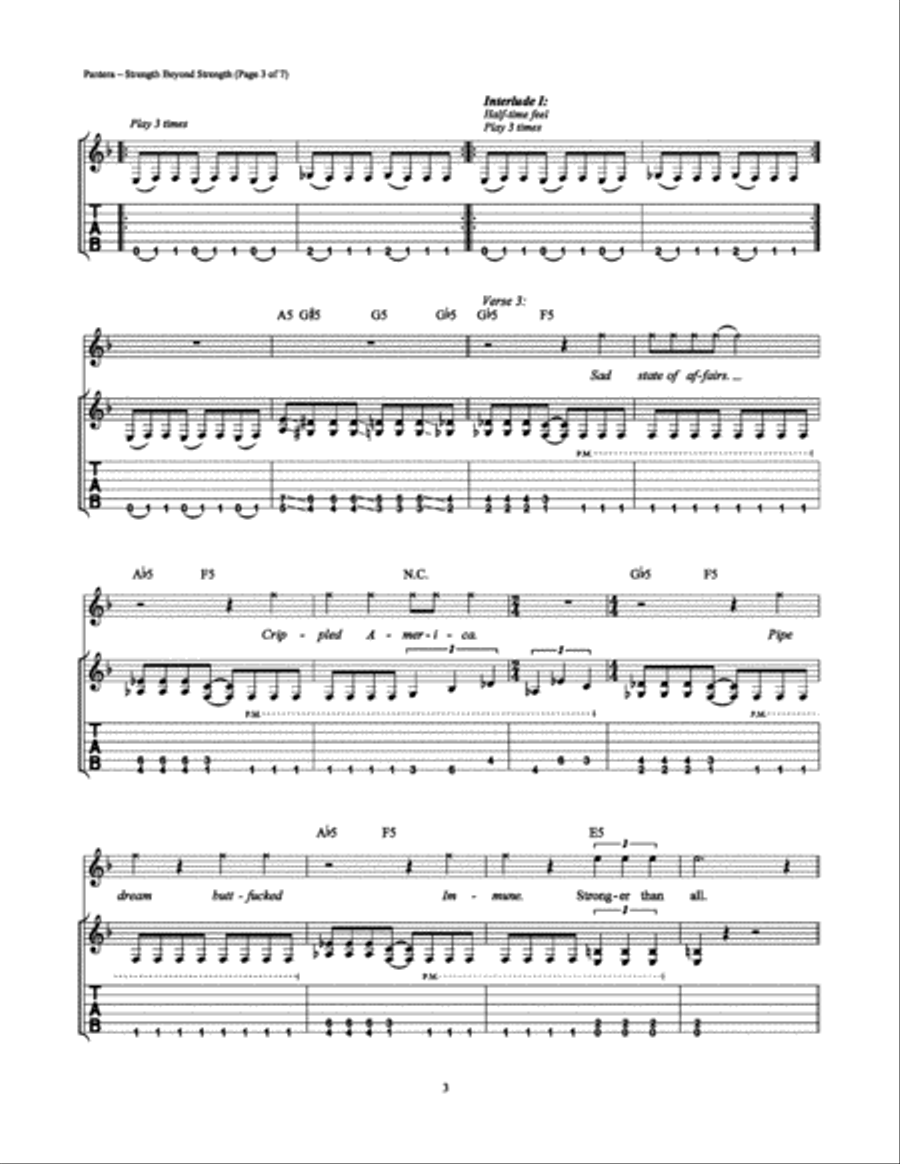 Strength Beyond Strength Electric Guitar scores gallery preview page 3