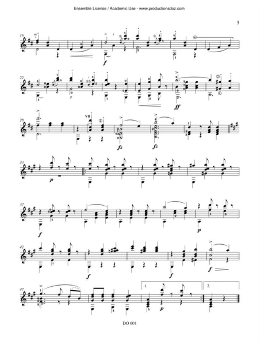 On the Beautiful Blue Danube Classical Guitar scores gallery preview page 5
