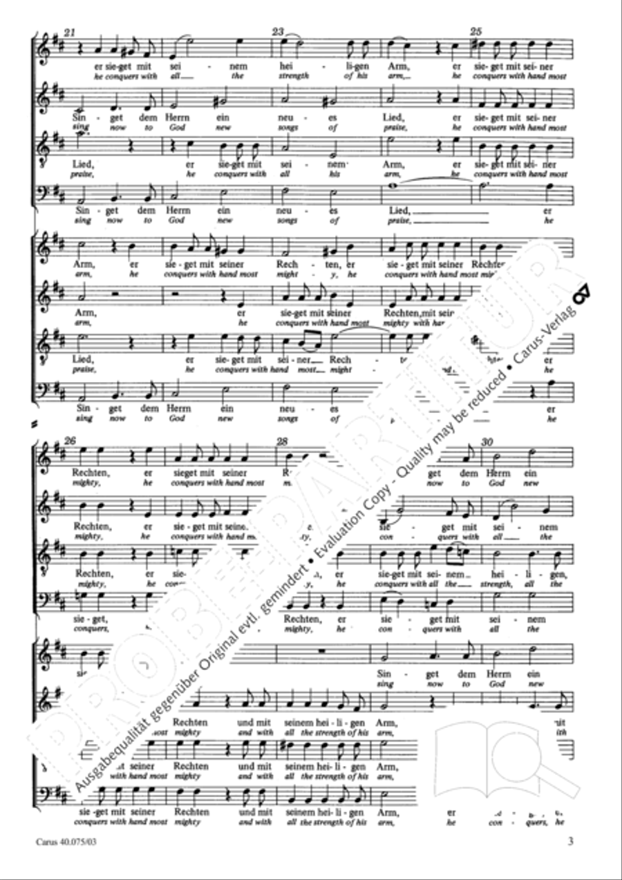 Psalm 98 (Der 98. Psalm) Psalm 98 (Der 98. Psalm) 4-Part scores gallery preview page 4