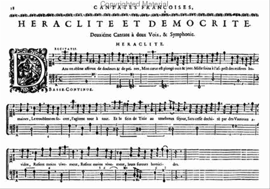 French cantatas I & II voices and continuo. Book III Voice scores gallery preview page 2