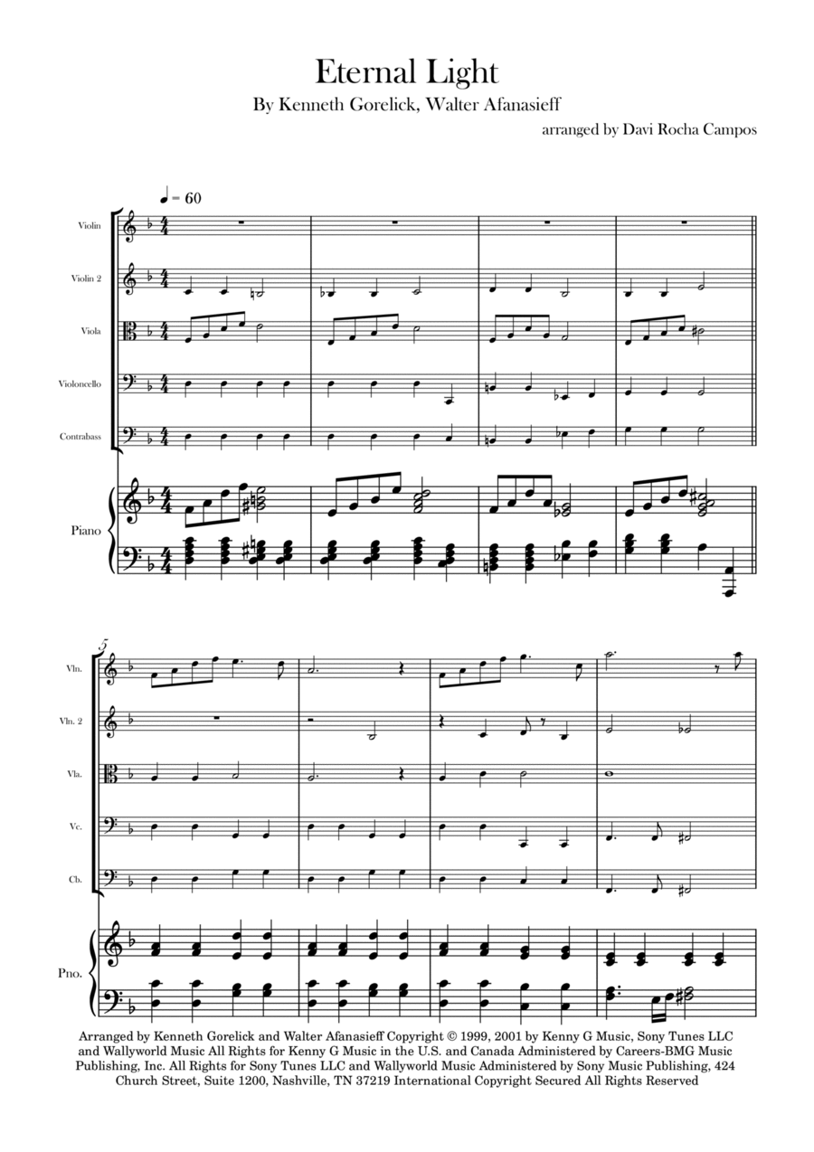 Eternal Light String Quintet scores gallery preview page 1