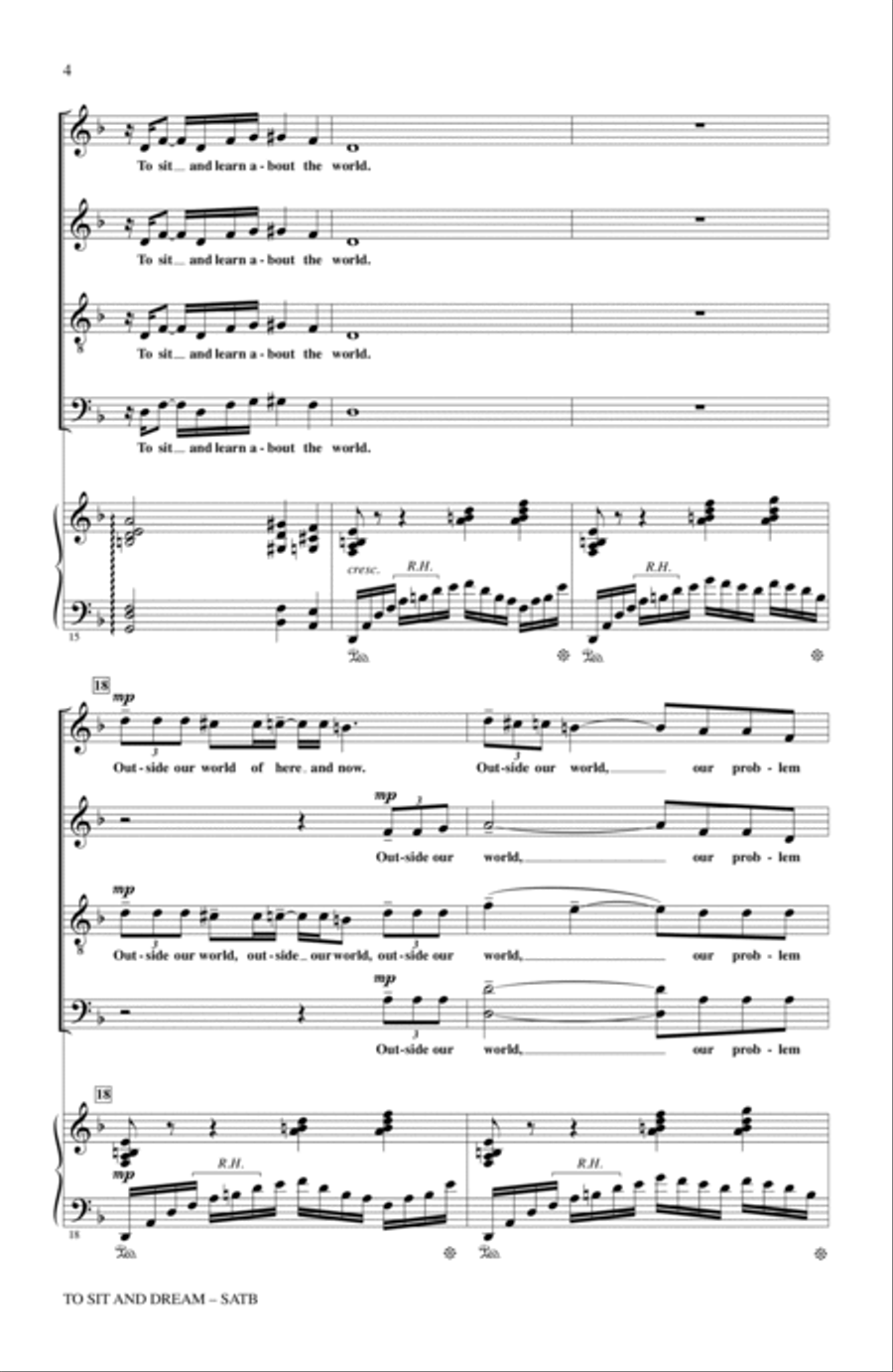 To Sit And Dream 4-Part scores gallery preview page 3