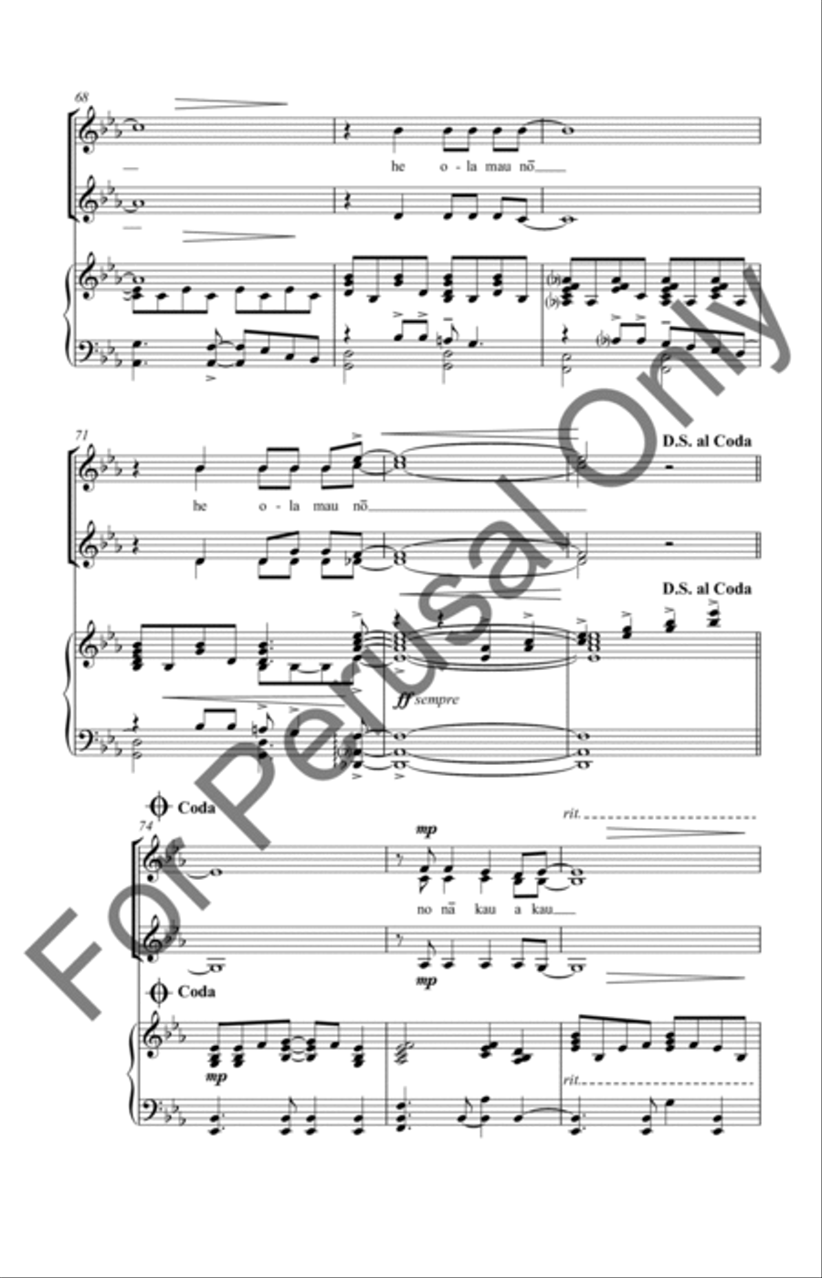 Aia Ke Kanaka (Choral Score) SSAA scores gallery preview page 9
