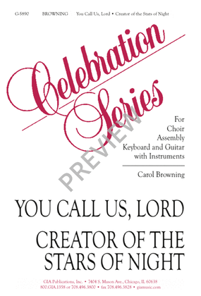 Book cover for You Call Us, Lord / Creator of the Stars of Night