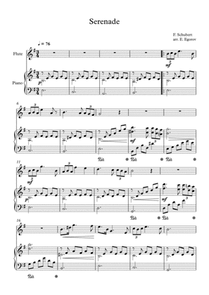 Book cover for Serenade, Franz Schubert, For Flute & Piano