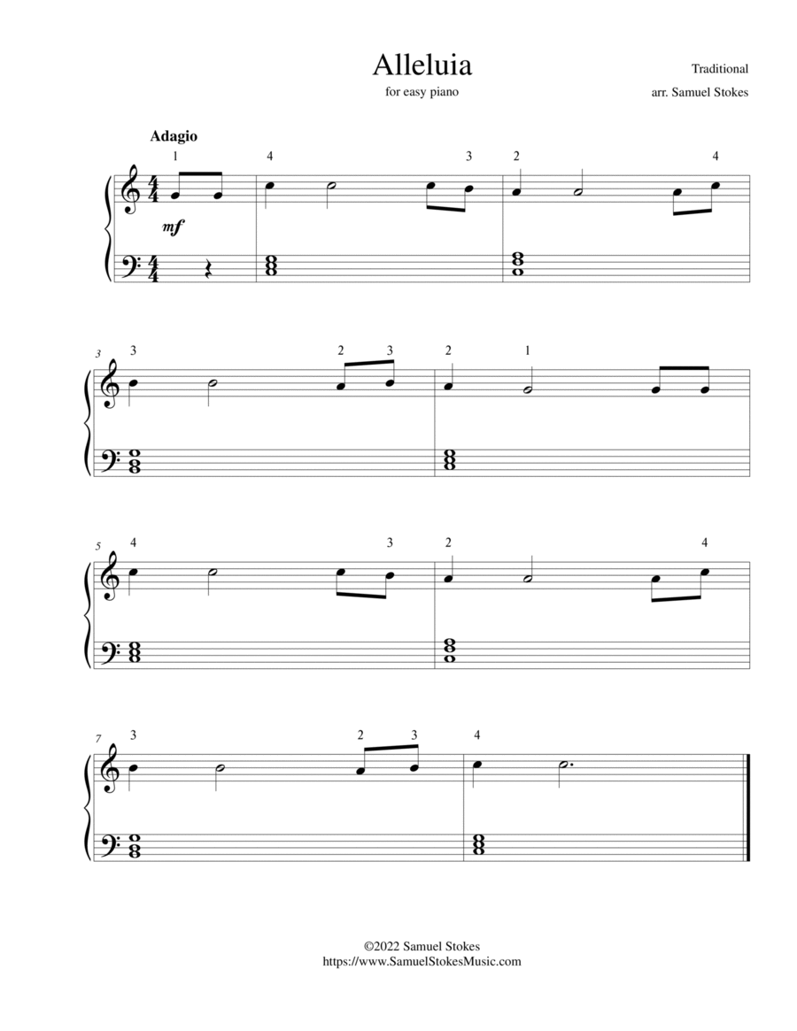 Alleluia - for easy piano Easy Piano scores gallery preview page 1
