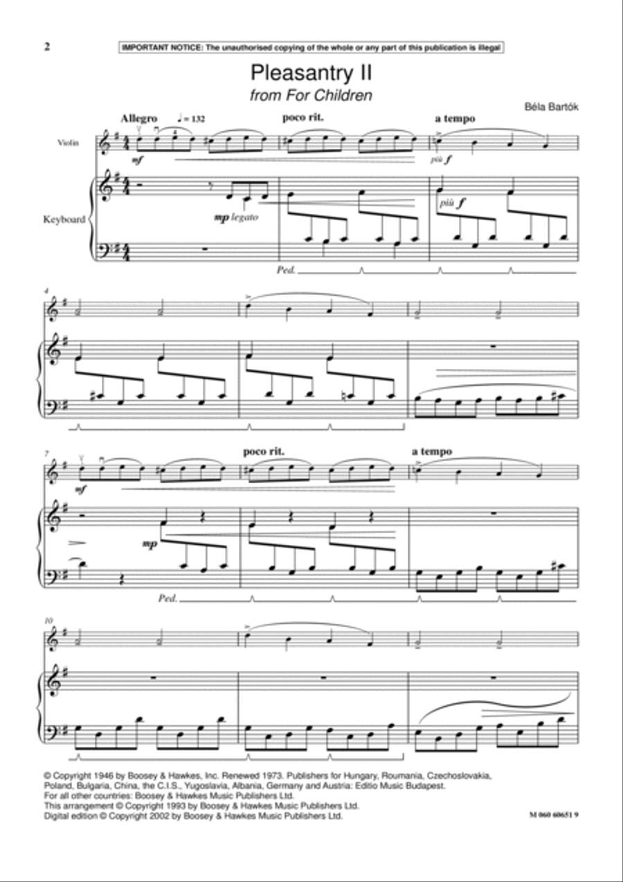 Pleasantry II (from For Children) School and Community scores gallery preview page 2