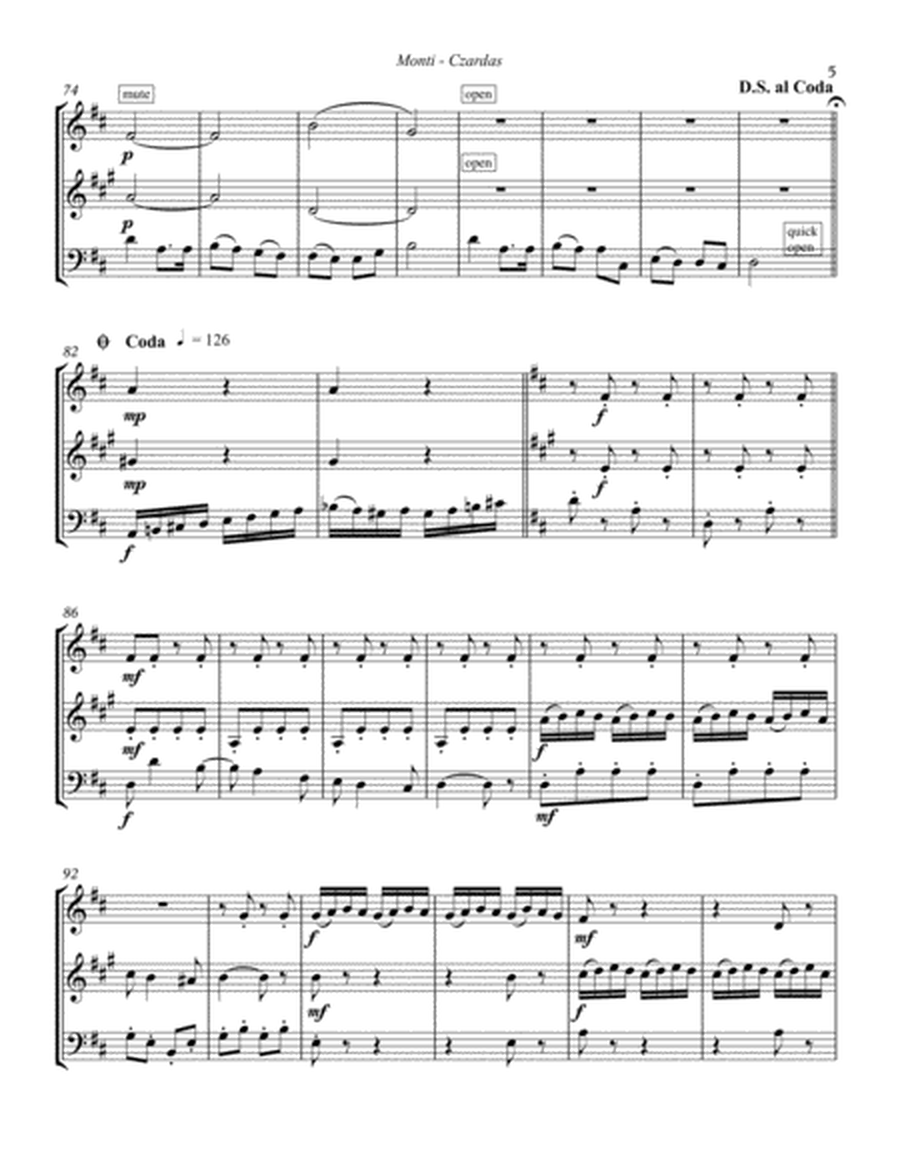 Czardas (Csardas) for Brass Trio