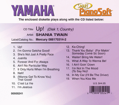 Shania Twain - Up! (2-Disk Set) - Piano Software