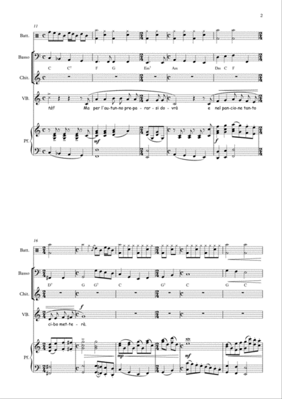 L'orso Teddy (Band version) Unison Choir scores gallery preview page 2