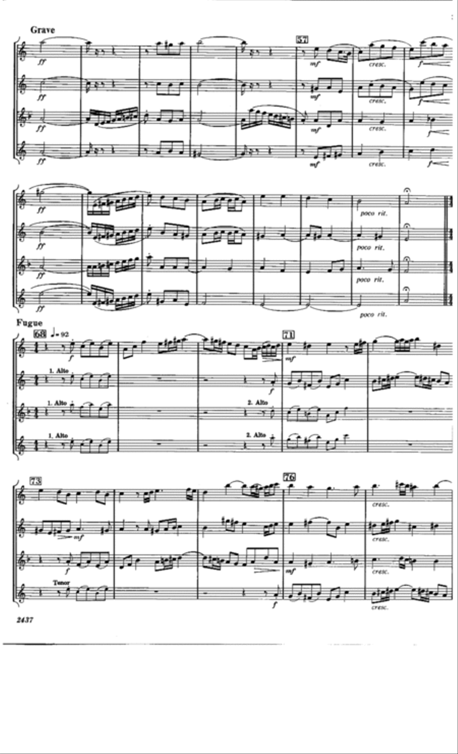 Prelude and Fugue No. 2 Saxophone Quartet scores gallery preview page 4