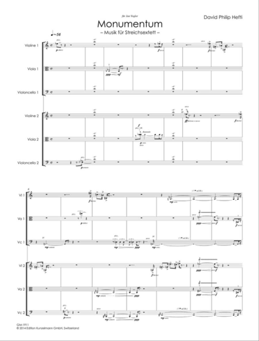 Monumentum, Music for string sextet Viola scores gallery preview page 2