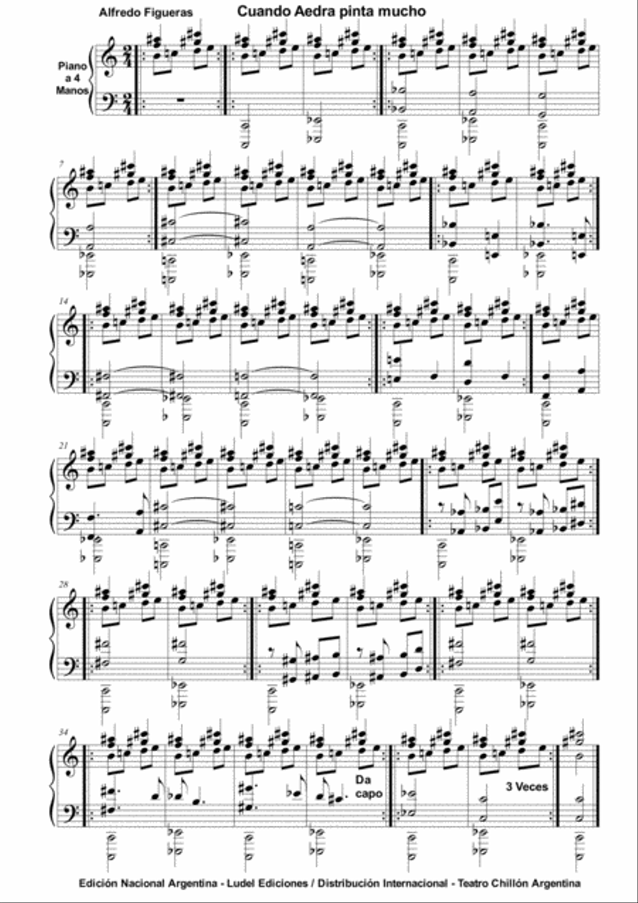 Partituras para Cuadros Alfredo Figueras Piano y Piano a 4 Manos image number null