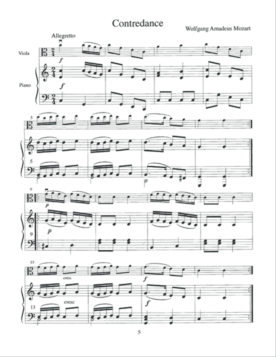 The Student Violist: Mozart Viola Solo scores gallery preview page 6