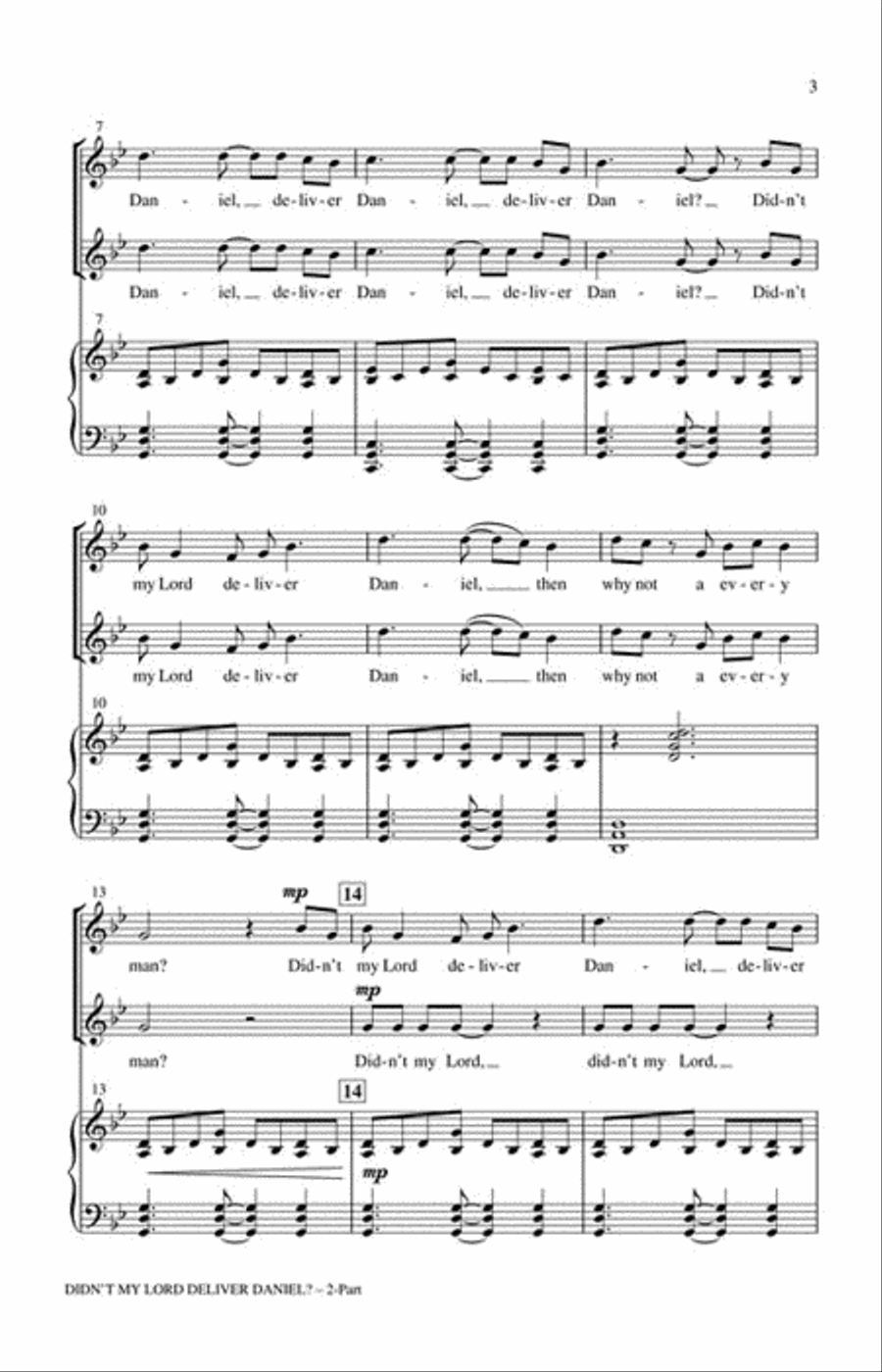 Didn't My Lord Deliver Daniel? 2-Part scores gallery preview page 3