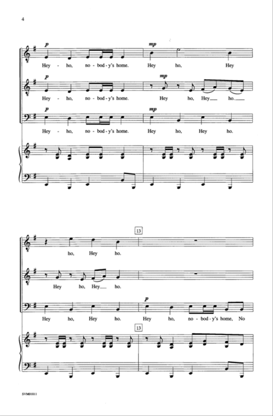 Hey Ho, Nobody's Home Hey Ho, Nobody's Home Men's Choir scores gallery preview page 11