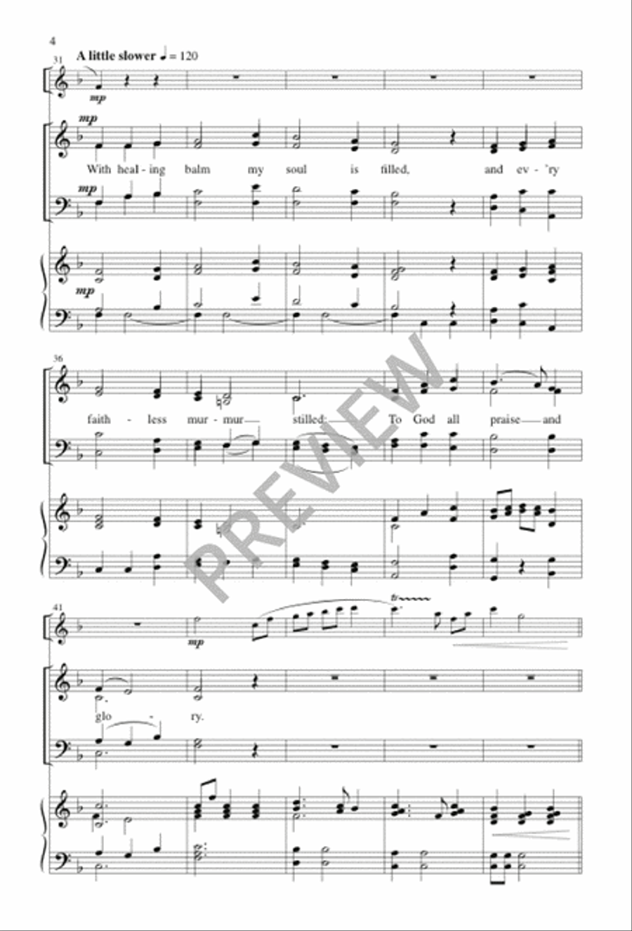 Sing Praise to God Who Reigns Above 4-Part scores gallery preview page 4