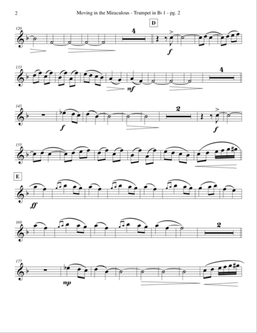 Moving In Miracles - Healing Patterns for Trumpet Sextet by Eddie Lewis Chamber Orchestra scores gallery preview page 3