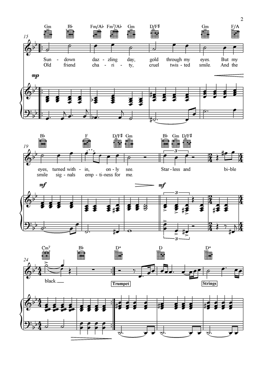 Starless Piano, Vocal scores gallery preview page 2