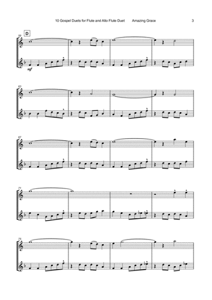 10 Gospel Duets for Flute and Alto Flute by Traditional Woodwind Duet - Digital Sheet Music