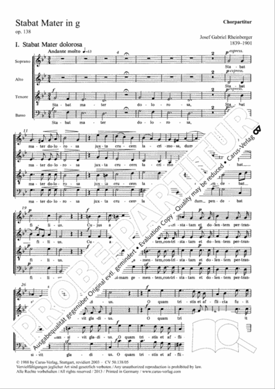 Stabat Mater in G minor 4-Part scores gallery preview page 2