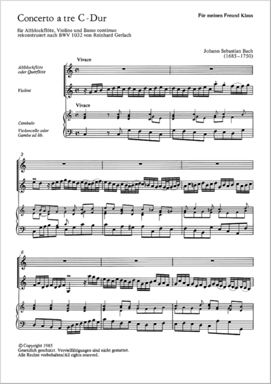 Concerto a tre in C Concerto a tre in C Recorder scores gallery preview page 34