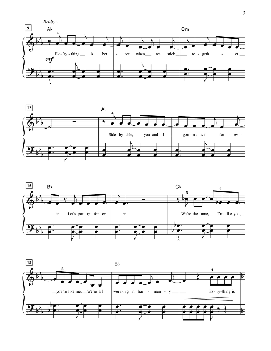 Everything Is Awesome (from The Lego Movie) (arr. Dan Coates) Easy Piano scores gallery preview page 2