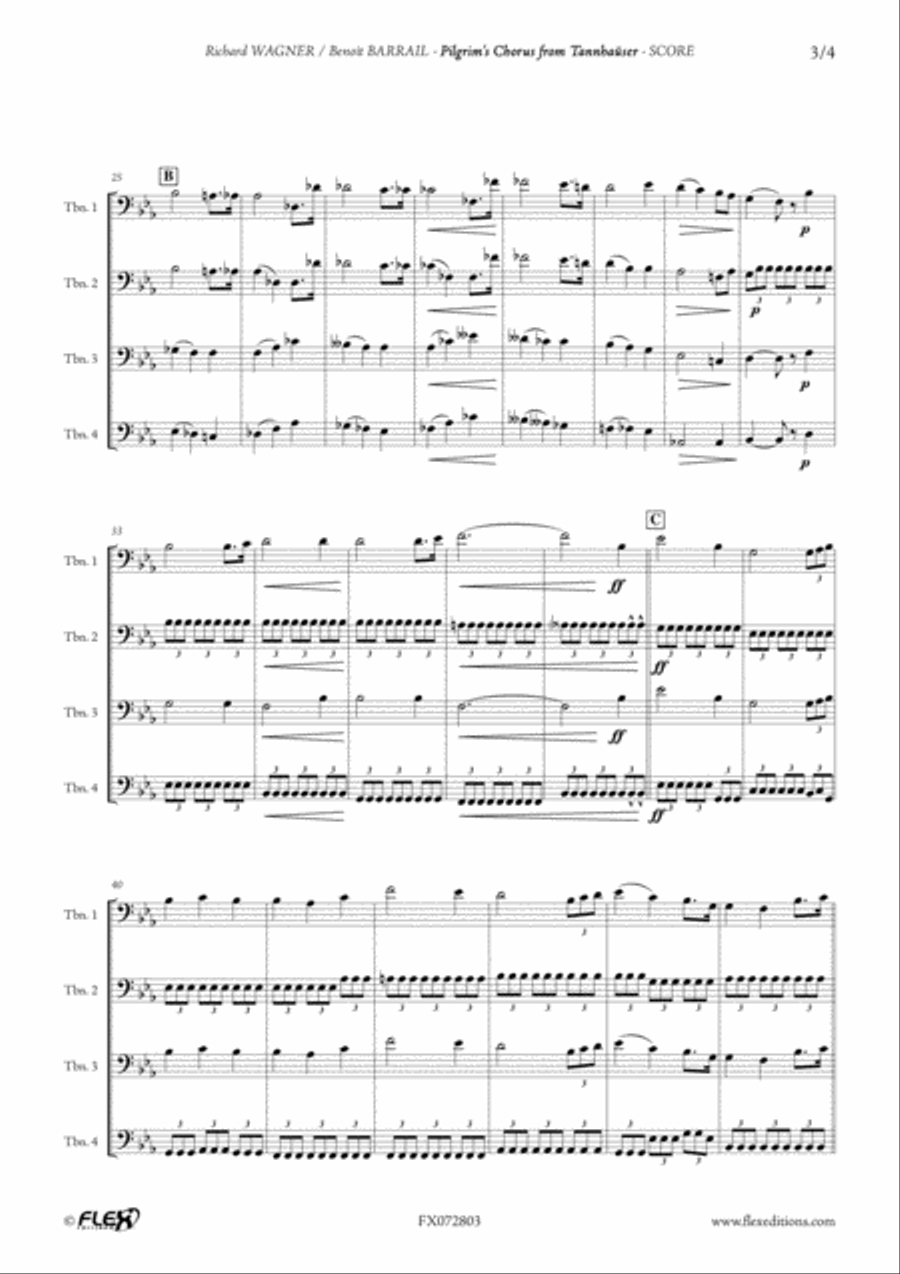 Pilgrim's Chorus from Tannhauser Trombone Quartet scores gallery preview page 3