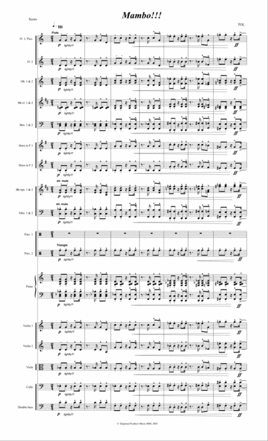 Mambo!!! (2003) for orchestra Small Ensemble scores gallery preview page 3