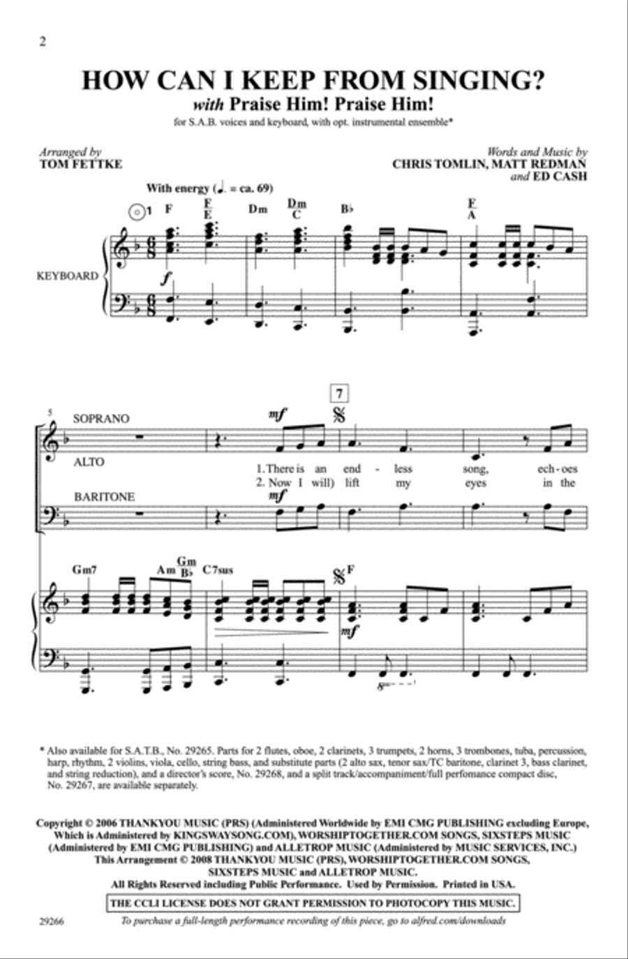 How Can I Keep from Singing 3-Part scores gallery preview page 2