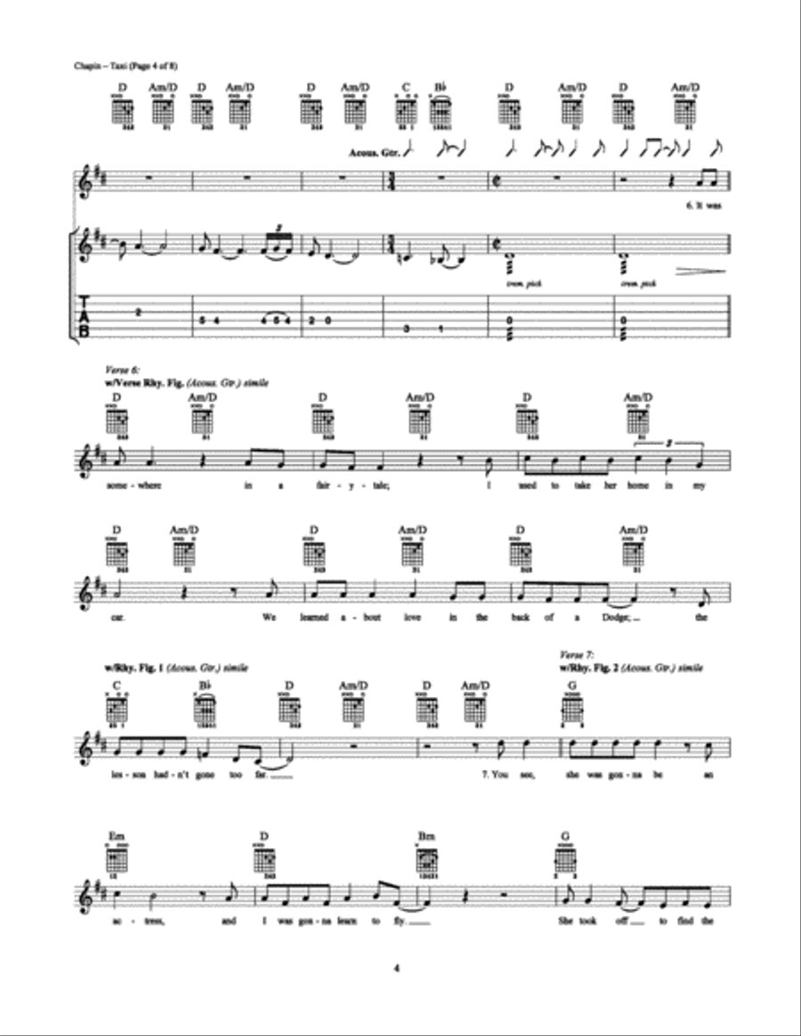 Taxi Electric Guitar scores gallery preview page 4