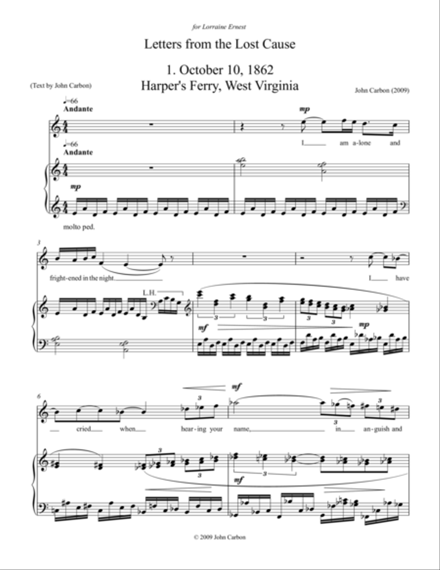 Letters From the Lost Cause Voice scores gallery preview page 1