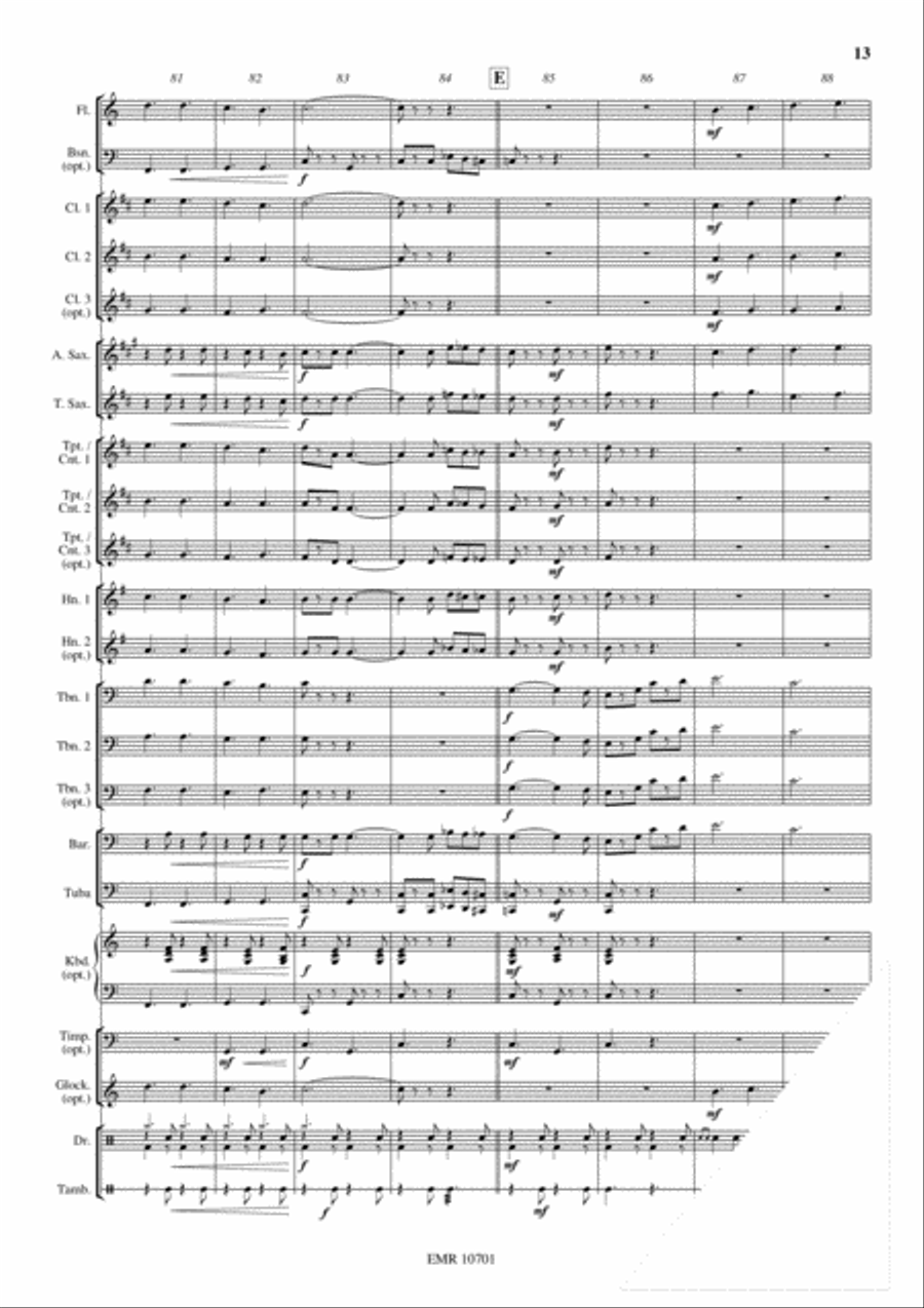 Glory, Glory, Alleluja Glory, Glory, Alleluja Concert Band scores gallery preview page 14